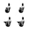Service Caster 3'' Soft Rubber Wheel Swivel 1-1/2'' Expanding Stem Caster Set 2 Brakes, 4PK SCC-EX20S314-SRS-2-PLB-2-112 - alternate 1